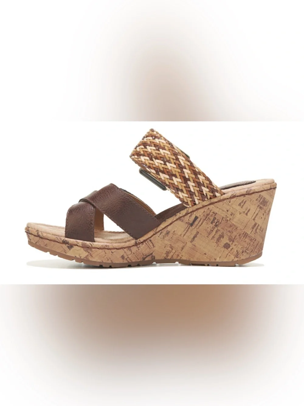 Brand new never worn BOC Brown Woven Strap Cork Wedge Sandals